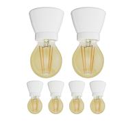 6x plafoniera/porta lampada MINZ in porcellana bianca lucida 1x E27 max. 300W [EEK: E]