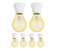 6x plafoniera/porta lampada MINZ in porcellana bianca lucida 1x E27 max. 300W [EEK: E]