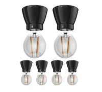 6x plafoniera/porta lampada MINZ in porcellana nera lucida 1x E27 max. 300W