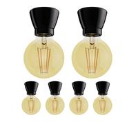 6x plafoniera/porta lampada MINZ in porcellana nera lucida 1x E27 max. 300W [EEK: E]