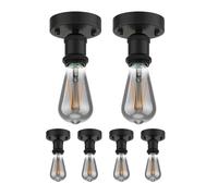 6x plafoniera/porta lampada RETRA nero opaco 1x E27 max. 60W