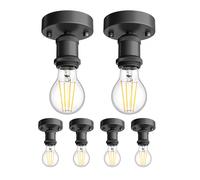 6x plafoniera/porta lampada RETRA nero opaco 1x E27 max. 60W [EEK: D]