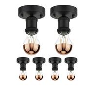 6x plafoniera/porta lampada RETRA nero opaco 1x E27 max. 60W [EEK: E]