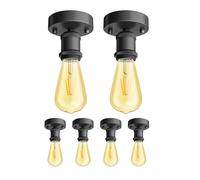 6x plafoniera/porta lampada RETRA nero opaco 1x E27 max. 60W [EEK: E]