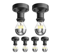 6x plafoniera/porta lampada RETRA nero opaco 1x E27 max. 60W