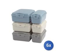 6x Porta Pranzo 2 Scomparti Polipropilene, Rombo, Assortiti