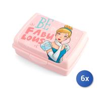 6x Porta Pranzo Princess Disney Lulabi In Polipropilene Cm 17