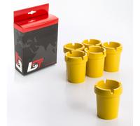 6x Posacenere senza Fumo Portabibite Giallo Plastica