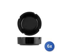 6x Posaceneri In Vetro Empilabile Nero 8.5Cm