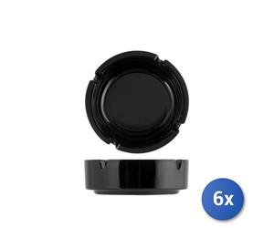 6x Posaceneri In Vetro Empilabile Nero 8.5Cm