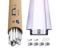 6x Profilo Alluminio per Strisce LED 2M (20mt) - Canalina per Striscia LED con Copertura Opaca - Dimensioni L2000x27.2 x 15mm - Compatibile con Strisce LED fino a 15.3mm