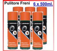 6x Pulitore Spray Freni Frizioni Berner Sgrassante Parti Meccaniche Detergente