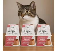 6x Purina Gourmet Revelations Mousse Salmone - 4x57g - Cibo Umido per Gatti