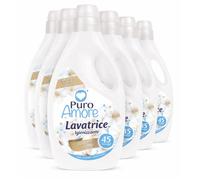 6x Puro Amore detersivo liquido lavatrice bianco latte profumo intenso 45lavaggi
