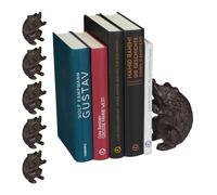 6x Reggilibri libri fermalibri design riccio supporto sostegno marrone