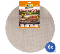 6x RETE ANTIADERENTE TONDA PAPILLON PER GRIGLIA Diametro cm 52