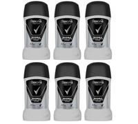 6x Rexona Invisible Black + White Deodorante Antitraspirante Solid Stick Uomo