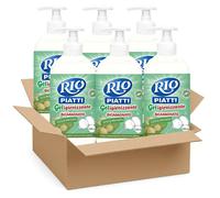 6X Rio Azzurro Piatti con Dispenser 500ml Mandorla Detergente Stoviglie