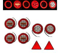 6x Rotondo Neon LED Luce 12V 24V E9 E 2x Triangolare Set per Lkw Rimorchio Auto