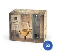 6x Royal Leerdam Calici Time4Wine in vetro trasparente cl 33