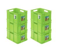 6x scatola contenitore scatola impilabile PAFEN verde 16L Eco Eurobox scatola...