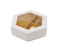 6X Scatola degustazione confetti TELATA BIANCA 11x11x3.5 cm BOMBONIERA 1FJA