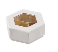 6X Scatola degustazione confetti TELATA BIANCA 8x8x3.5 cm BOMBONIERA 1FJ8