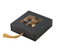 6X Scatola degustazione confetti TELATA NERA 12x12x4cm BOMBONIERA LAUREA 1FIY