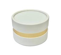 6X Scatola Portaconfetti BIANCA e ORO rotonda 8x5 cm BOMBONIERA 1CH5