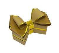 6X Scatola portaconfetti PAPILLON FIOCCO ORO 12x8.5 cm BOMBONIERA 1CH5