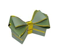 6X Scatola portaconfetti PAPILLON FIOCCO VERDE SALVIA 12x8cm BOMBONIERA 1CH5