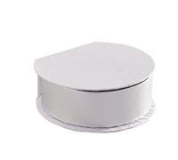 6X Scatola TONDA Portaconfetti Bianco Glitter ARGENTO 12x4 cm BOMBONIERA 18TE