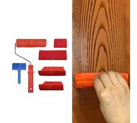 6x Set di strumenti per venature del legno Strumento di pittura Rullo di vernice