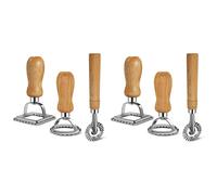 6X Set Taglia Pasta per Ravioli, Stampo per Ravioli con Manico Nel Legno pe6472