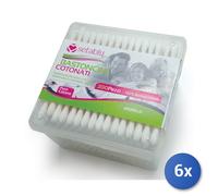 6x Setablu Bastoncini Orecchie 200 Pezzi Carta Biodegradabili