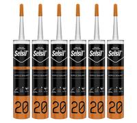 6x Sigillante Multiuso Silicone Acrilico Bianco Verniciabile 310ml