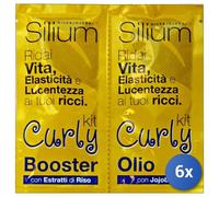6x Silium Maschera Capelli Kit Busta Ricci Riso