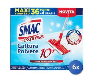 6x Smac Panni Pavimenti Polvere 36 + 4 Pezzi Express 10+
