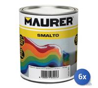 6x SMALTO SINTETICO UNIVERSALE LUCCIOLA MAURER LT 0,75 BIANCO LUCIDO