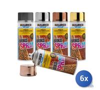 6x SMALTO SPRAY MAURER EFFETTO SPECIALE ML 400 ORO SPECCHIATO