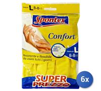 6x Spontex Guanti Per Piatti Confort L