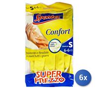 6x Spontex Guanti Per Piatti Confort S