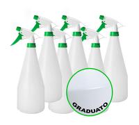 6x Spruzzino spruzzatore con erogatore regolabile e flacone graduato da 1lt