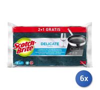 6x Spugna + Fibra Antigraffio Blu 3 Pezzi Scotch-Brite