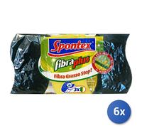 6x Spugna + Fibra Fibraplus 3 Pezzi Spontex