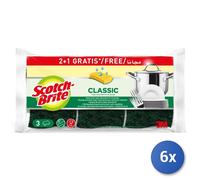 6x Spugna + Fibra Vegetale 2+1 Pezzi Scotch-Brite