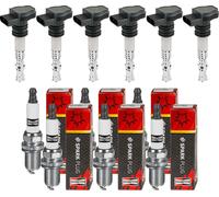 6x Stellox Bobina + Champion Candela per VW EOS 1F7 1F8 2.0 FSI Audi A3