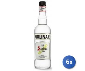 6x Stock Sambuca Molinari Ml 700