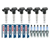 6x Swag Bobina + 6x Bosch Candela Doppio Iridio per Mercedes-Benz
