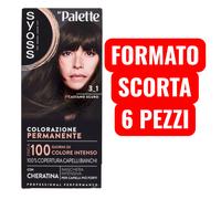 6x Syoss by Palette Colorazione Permanente Castano Scuro 3_1 con Cheratina